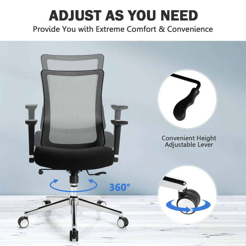 Ergonomic Mesh Office Chair Sliding Seat Height Adjustable w/ Armrest HW67585