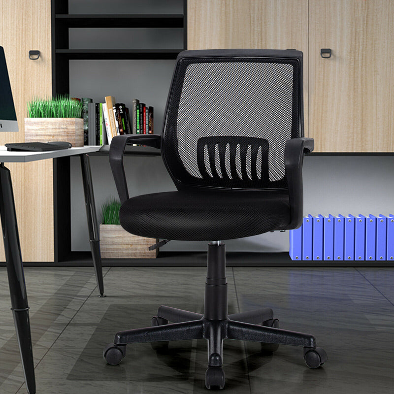 Mid-Back Mesh Chair Height Adjustable Executive Chair w/ Lumbar Support HW66853