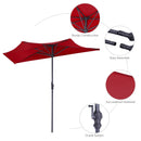 9Ft Half Round Umbrella Patio Bistro Wall Balcony Door Window Sun Shade  OP2954