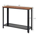 Console Sofa Table W/ Storage Shelf Metal Frame Wood Look Entryway Table HW61495