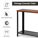 Console Sofa Table W/ Storage Shelf Metal Frame Wood Look Entryway Table HW61495