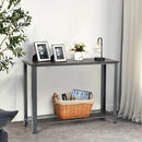 Console Sofa Table W/ Storage Shelf Metal Frame Wood Look Entryway Table HW61495