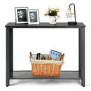 Console Sofa Table W/ Storage Shelf Metal Frame Wood Look Entryway Table HW61495