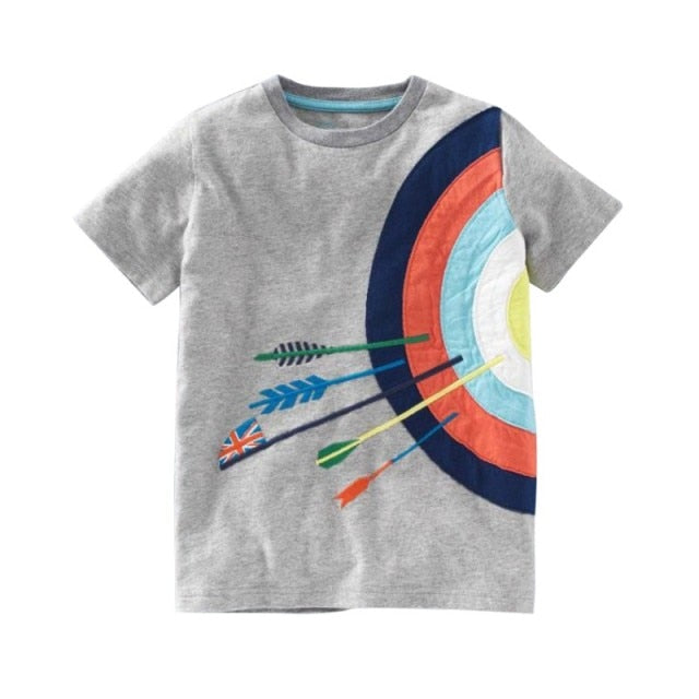 Cotton Baby Boys Casual T-Shirt Sleeve Car Print For Boy Summer Children Toddlder Tee Shirts Tops