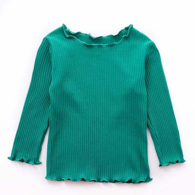 New Autumn Baby Girls Long Sleeve Solid T-shirt Kids Soft Cotton Tops Tees Casual Blouse