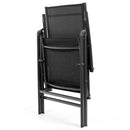 Set of 4 Patio Folding Dining Chair Recliner Adjustable Camping Portable Black