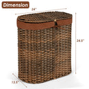 Handwoven Laundry Hamper Laundry Basket w/2 Removable Liner Bags HW67574