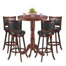 5pcs Pub Table Set 30" Round Bar Height Table & 4pcs Swivel Bar Stools HW58966+KC52729+