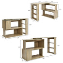 L-Shaped Rotating Corner Computer Desk Study Laptop Table w/ Bookshelves