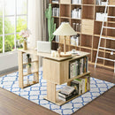 L-Shaped Rotating Corner Computer Desk Study Laptop Table w/ Bookshelves