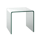 Tempered Glass End Table Transparent Sofa Side Accent Living Room HW66957