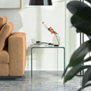 Tempered Glass End Table Transparent Sofa Side Accent Living Room HW66957
