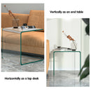 Tempered Glass End Table Transparent Sofa Side Accent Living Room HW66957