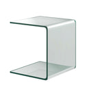 Tempered Glass End Table Transparent Sofa Side Accent Living Room HW66957