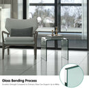 Tempered Glass End Table Transparent Sofa Side Accent Living Room HW66957