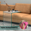 Tempered Glass End Table Transparent Sofa Side Accent Living Room HW66957