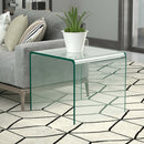 Tempered Glass End Table Transparent Sofa Side Accent Living Room HW66957
