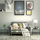 Tempered Glass End Table Transparent Sofa Side Accent Living Room HW66957