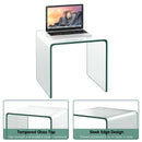 Tempered Glass End Table Transparent Sofa Side Accent Living Room HW66957