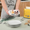 6-Piece 7.5 Inch White Porcelain Dessert Plate Set Snack Fruit Cake Plate Dishes Set Kitchen