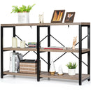 47" Console Table 3 Tier Industrial Sofa Table Metal Frame Rustic HW67065