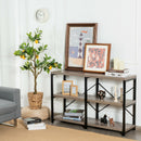 47" Console Table 3 Tier Industrial Sofa Table Metal Frame Rustic HW67065