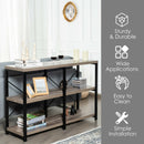 47" Console Table 3 Tier Industrial Sofa Table Metal Frame Rustic HW67065