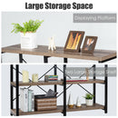 47" Console Table 3 Tier Industrial Sofa Table Metal Frame Rustic HW67065