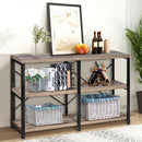 47" Console Table 3 Tier Industrial Sofa Table Metal Frame Rustic HW67065