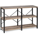 47" Console Table 3 Tier Industrial Sofa Table Metal Frame Rustic HW67065