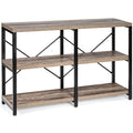 47" Console Table 3 Tier Industrial Sofa Table Metal Frame Rustic HW67065