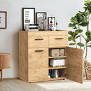 Free Standing Storage Cabinet Floor Cabinet w/ 2 Drawers Doors & Shelves HW67597+