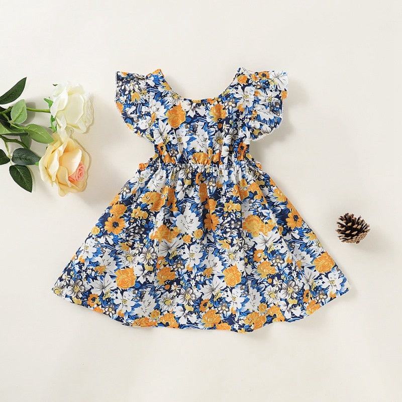 Baby Girls Dress Summer New Girl Floral Dress Baby Sister-Set Cotton Floral Princess Dress Sundresses New Arrival