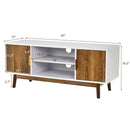 TV Stand Entertainment Media Console w/2 Storage Cabinets & Open Shelves