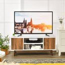 TV Stand Entertainment Media Console w/2 Storage Cabinets & Open Shelves