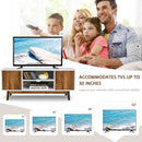 TV Stand Entertainment Media Console w/2 Storage Cabinets & Open Shelves
