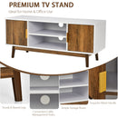 TV Stand Entertainment Media Console w/2 Storage Cabinets & Open Shelves
