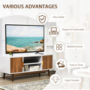 TV Stand Entertainment Media Console w/2 Storage Cabinets & Open Shelves