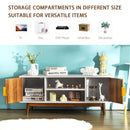 TV Stand Entertainment Media Console w/2 Storage Cabinets & Open Shelves