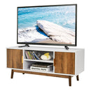 TV Stand Entertainment Media Console w/2 Storage Cabinets & Open Shelves