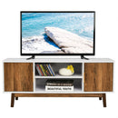 TV Stand Entertainment Media Console w/2 Storage Cabinets & Open Shelves