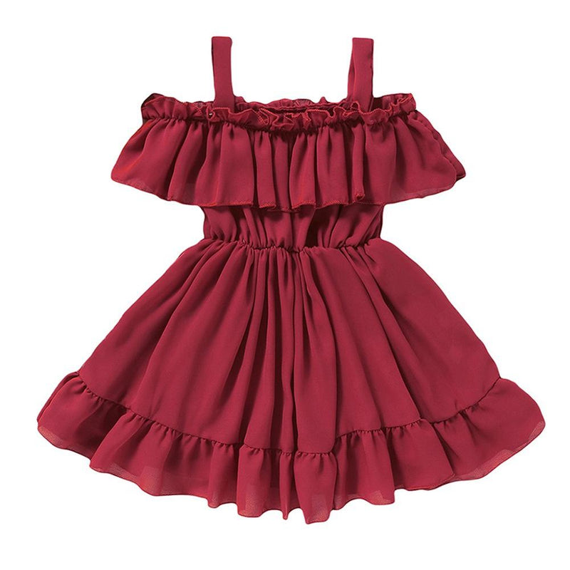 Summer Casual Girls Dress Baby Girls Solid Color Sleeveless Kids Princess Dresses