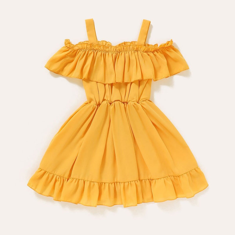 Summer Casual Girls Dress Baby Girls Solid Color Sleeveless Kids Princess Dresses