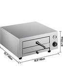 Electric Pizza Oven Countertop Stainless Steel Up to 12/16 Inch Baker Kitchen