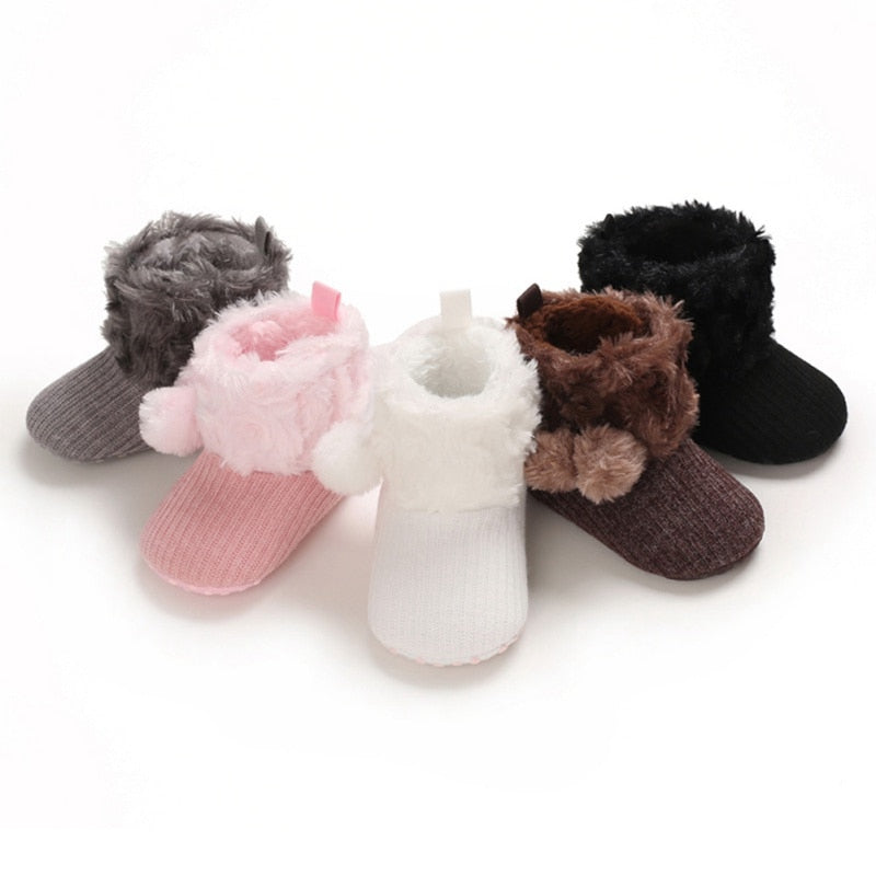 Newborn Baby Girl Boy Cotton Boots Casual Shoes First Walkers Boot Cute Non-slip Soft Sole Shoes