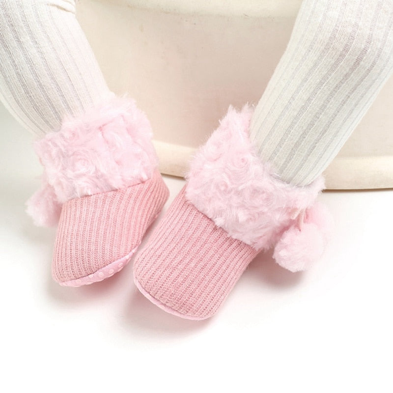 Newborn Baby Girl Boy Cotton Boots Casual Shoes First Walkers Boot Cute Non-slip Soft Sole Shoes