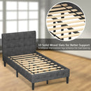 Twin Upholstered Bed Frame Button Tufted Headboard Mattress Foundation HU10017