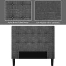 Twin Upholstered Bed Frame Button Tufted Headboard Mattress Foundation HU10017