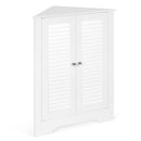 Corner Storage Cabinet W/Shutter Doors&Adjustable Shelf Freestanding Cabinet