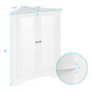 Corner Storage Cabinet W/Shutter Doors&Adjustable Shelf Freestanding Cabinet